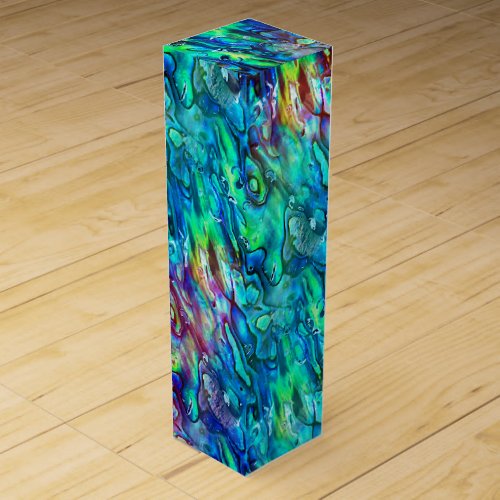 New Zealand Abalone Paua Shell Pattern 1 Wine Box