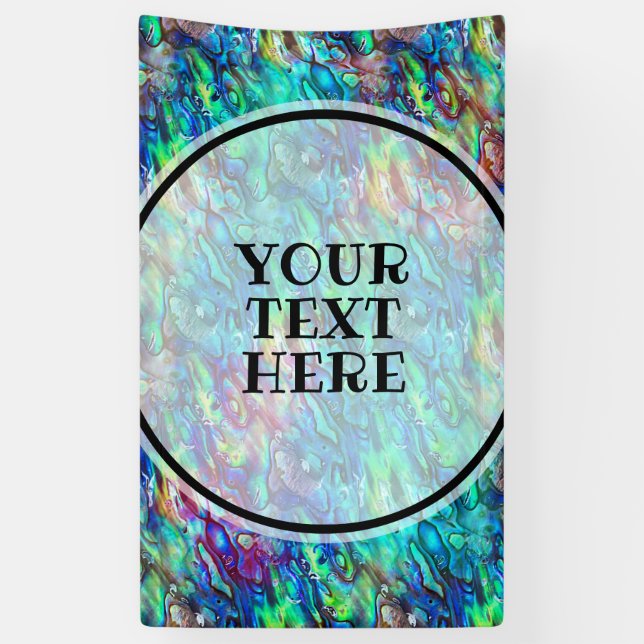 New Zealand Abalone Paua Shell Pattern 1a Banner (Vertical)