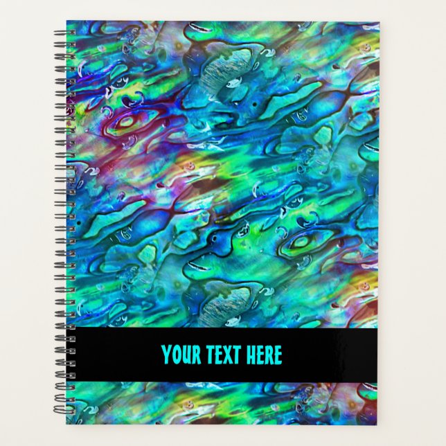 New Zealand Abalone Paua Shell Pattern 1a Planner (Front)