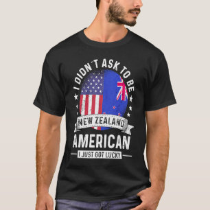 New Zealand American Patriot Grown  Humor Flag T-Shirt