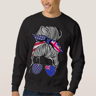 New Zealand American Patriot Grown Proud Women Gir Sweatshirt
