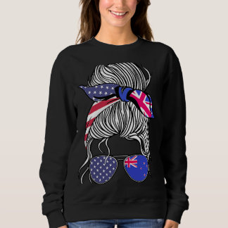 New Zealand American Patriot Grown Proud Women Gir Sweatshirt