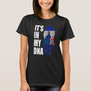 New Zealand And Basotho Mix DNA Heritage Flag T-Shirt