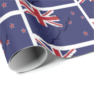 NEW ZEALAND Aotearoa New Zealander Flag Wrapping Paper
