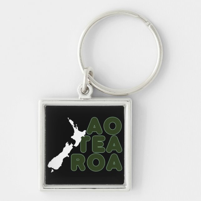 NEW ZEALAND AOTEAROA NZ COUNTRY MAP MAORI NAME  KEYCHAIN (Front)