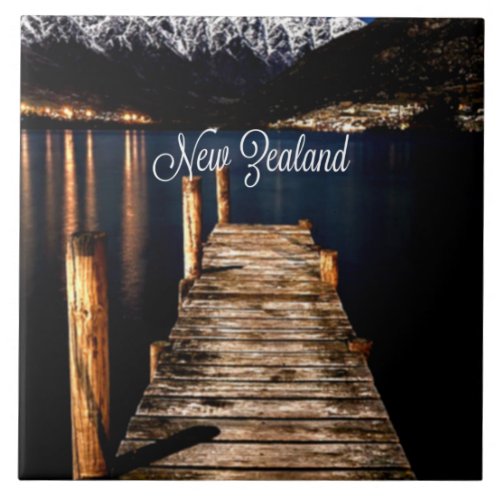 New Zealand at Night Ceramic Tile