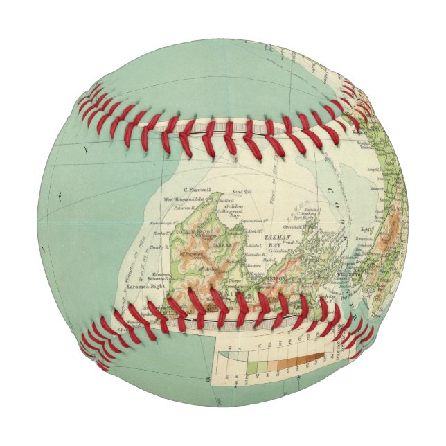 New Zealand Atlas Map Baseball (Front)