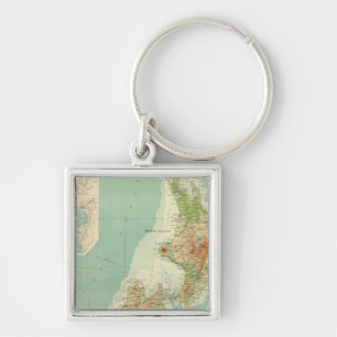 New Zealand Atlas Map Keychain