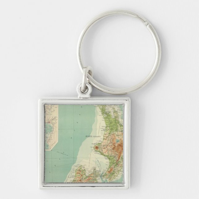 New Zealand Atlas Map Keychain (Front)