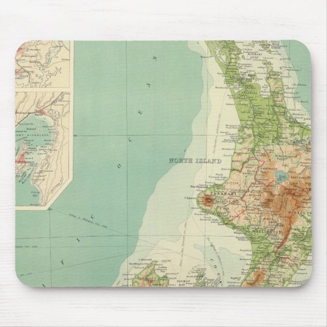 New Zealand Atlas Map Mouse Pad (Front)