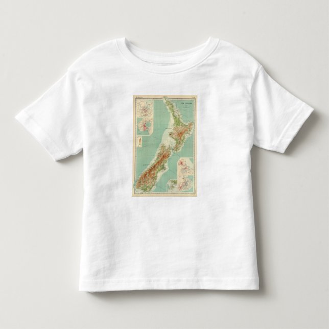 New Zealand Atlas Map Toddler T-shirt (Front)