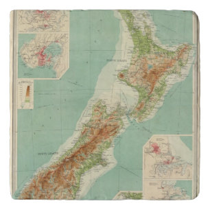 New Zealand Atlas Map Trivet