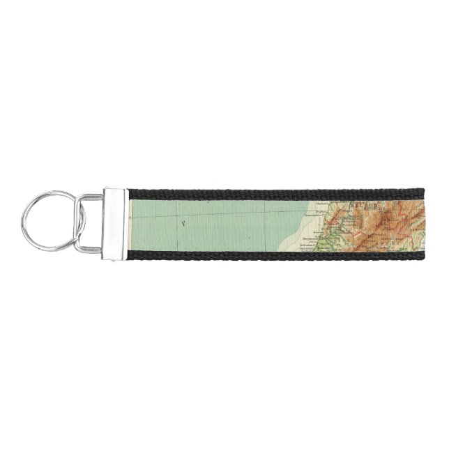 New Zealand Atlas Map Wrist Keychain (Keys on Left)