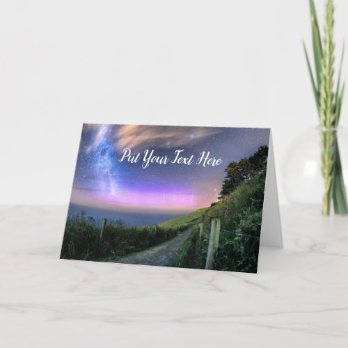 New Zealand Aurora  Dunedin NZ  Southern Lights Thank You Card