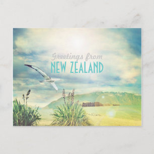 New Zealand beach&mountain Postcard