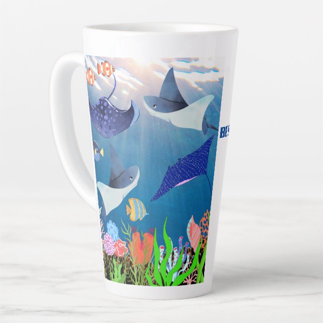 NEW ZEALAND BEST DAD APPRECIATION GIFT LATTE MUG (Left Angle)