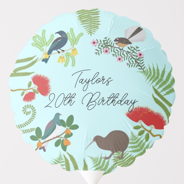 New Zealand Bird Birthday Balloon (Front)