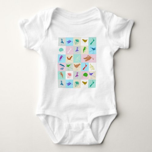 New Zealand Bird Pattern Baby Bodysuit