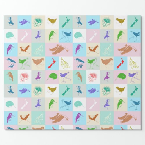 New Zealand Bird Pattern Wrapping Paper