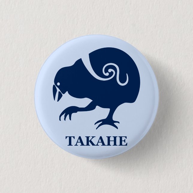 New Zealand bird TAKAHE Pinback Button (Front)