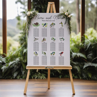New Zealand Bird Wedding Seating Chart 