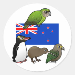 New Zealand Birdorables Round Sticker