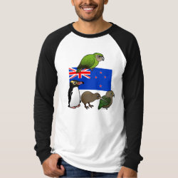 New Zealand Birdorables Men's Canvas Long Sleeve Raglan T-Shirt