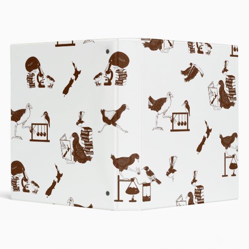 New Zealand birds science pattern 3 Ring Binder