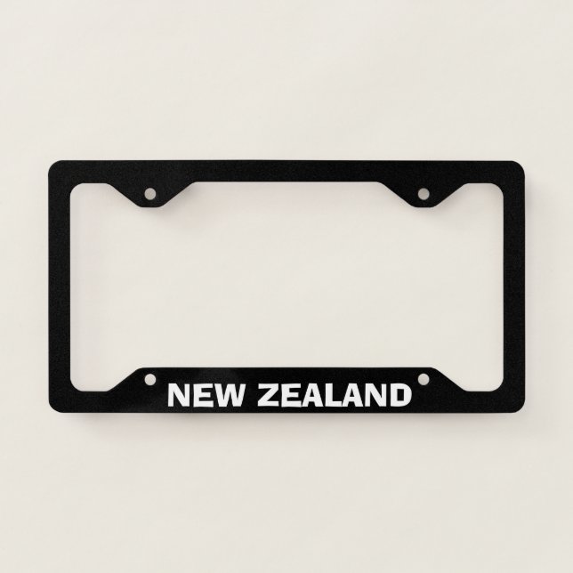 New Zealand Black License Plate Frame (Front)