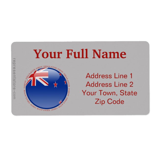 New Zealand Bubble Flag Label (Front)