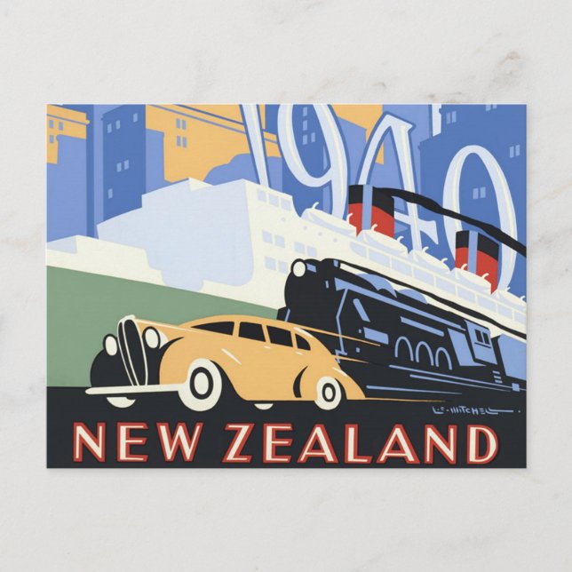 New Zealand Centennial Vintage Travel Postcard (Front)