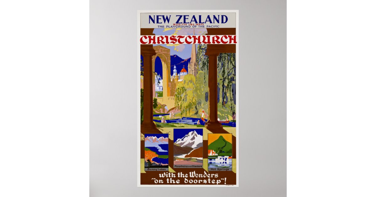 New Zealand Christchurch Poster Zazzle