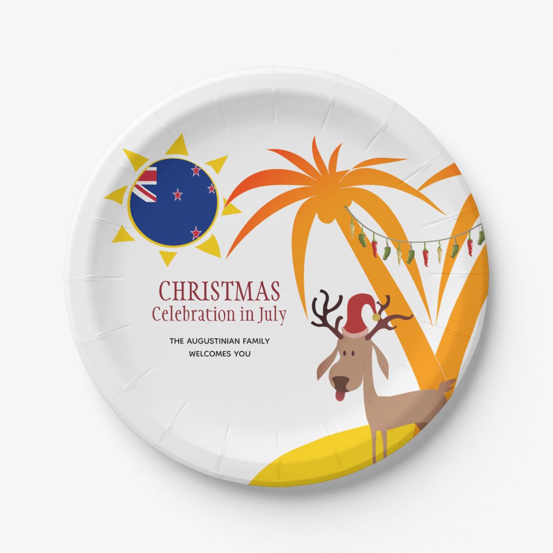 New Zealand CHRISTMAS IN JULY Paper Plates Zazzle