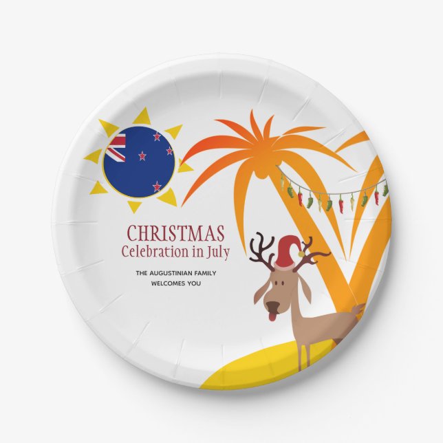 New Zealand CHRISTMAS IN JULY  Paper Plates (Front)