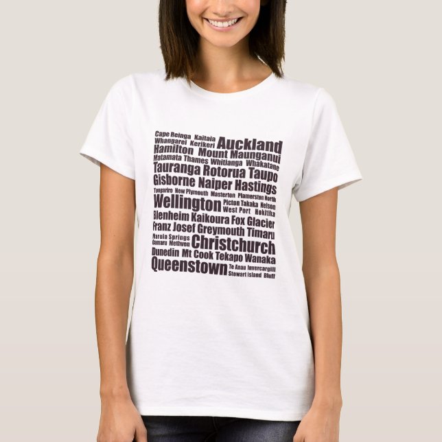 New Zealand Cities T-Shirt (Front)