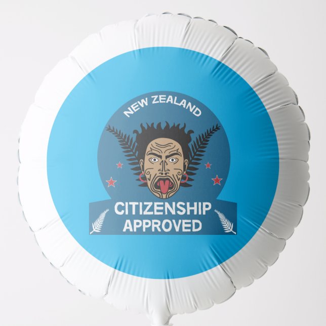 New Zealand Citizenship Gift | New Citizen | Kiwi  Balloon (Front)