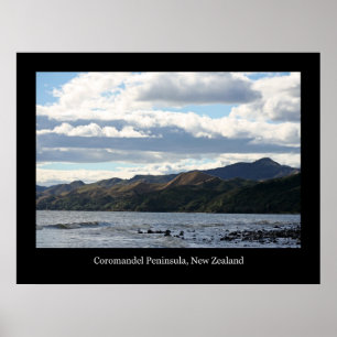 New Zealand Coast w/ Black Border Poster