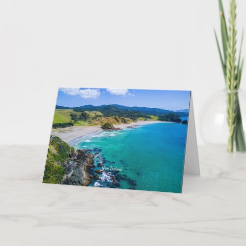 New Zealand coastline beautiful scenery Card