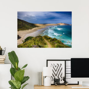 New Zealand Coastline Poster