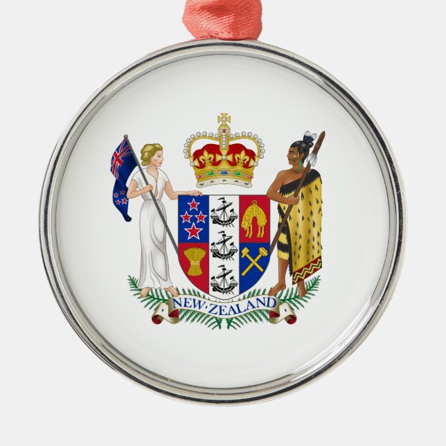 New Zealand Coat of Arms Metal Ornament (Front)