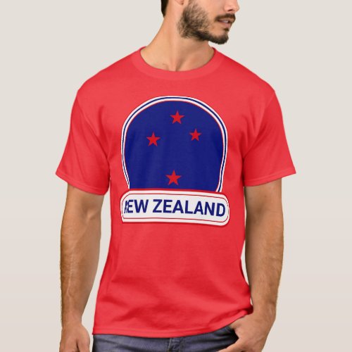 New Zealand Country Badge New Zealand Flag T_Shirt