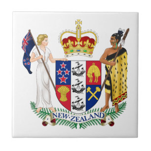 New Zealand country coat arms symbol emblem flag Ceramic Tile