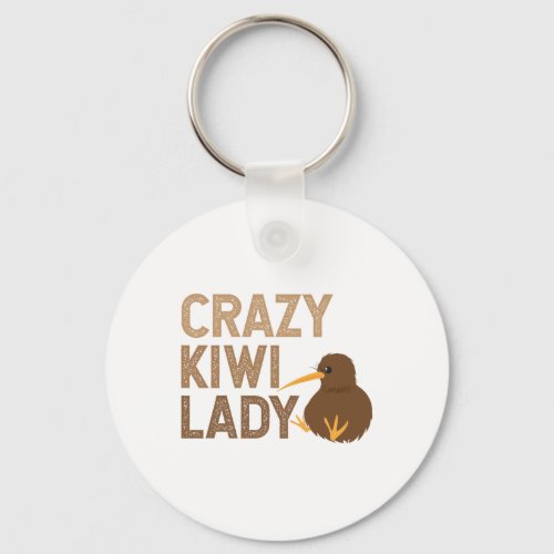New Zealand Crazy Kiwi Lady Funny Gift Idea Keychain