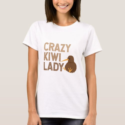 New Zealand Crazy Kiwi Lady Funny Gift Idea T_Shirt