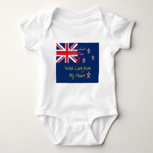 New Zealand Cricket Team: Love From My Heart Art Baby Bodysuit