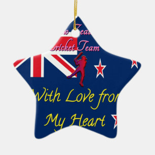 New Zealand Cricket Team: Love From My Heart Art Ceramic Ornament