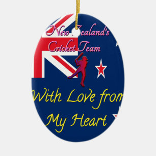 New Zealand Cricket Team: Love From My Heart Art Ceramic Ornament
