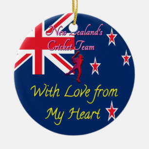 New Zealand Cricket Team: Love From My Heart Art Ceramic Ornament