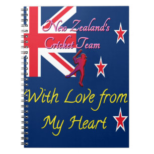 New Zealand Cricket Team: Love From My Heart Art Notebook