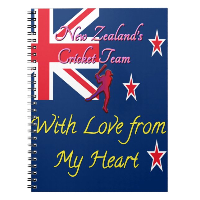 New Zealand Cricket Team: Love From My Heart Art Notebook (Front)